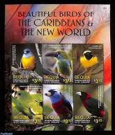 Saint Vincent & The Grenadines 2016 Bequia, Birds Of The Carribbeans M/s, Mint NH, Nature - Birds - Parrots - St.-Vincent En De Grenadines