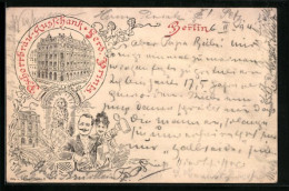 Vorläufer-Lithographie Berlin, Pschorrbräu-Ausschank Ferd. Printz, Friedrichstr. 165, Ganzsache PP9 B8 /02 1894  - Cartes Postales