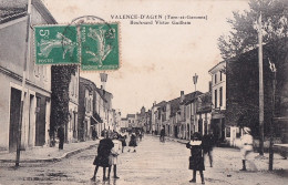 E6-82) VALENCE D ' AGEN - TARN ET GARONNE - BOULEVARD VICTOR GUILHEM - ANIMEE  - HABITANTS - EN  1908 - Valence