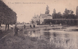 E8-91) VIGNEUX - PROPRIETE DE MR PORCHY ET BORDS DU LAC - ANIMATION - PECHEUR - EN  1907 - ( 2 SCANS ) - Vigneux Sur Seine