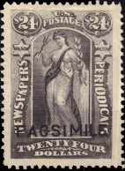 ÉTATS-UNIS / USA - 1875/85 Issue  German Reproduction ("FACSIMILE") Of Sc.type N11 $24 Black Violet - No Gum - Dagbladzegels