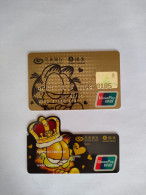 China,Garfield,(2pcs) - Carte Di Credito (scadenza Min. 10 Anni)