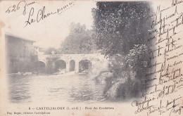 E18-47) CASTELJALOUX - LOT ET GARONNE - PONT DES CORDELIERS - ANIMEE - HABITANTS  - EN  1904 - ( 2 SCANS )   - Casteljaloux