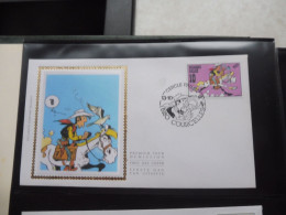 Belgique Belgie  Fdc  Soie  Fdc Z/s 2390 Lucky Luke Oblitéré Gestempelt Courcelles Bd 1990 - 1981-1990