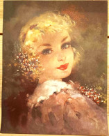 Reproduction De Tableau Non Signé Sur Papier Cartonné - Dim28/35cm - Jeune Femme Aux Boucles Blondes - Autres & Non Classés