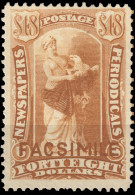 ÉTATS-UNIS / USA - 1875/85 Issue  German Reproduction ("FACSIMILE") Of Sc.type N13 $48 Yellow Brown - No Gum - Newspaper & Periodical