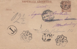 Argentinien: 1890: Brief / Ganzsache Nach Montevideo Mit Taxe - Otros & Sin Clasificación