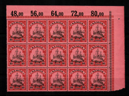 Samoa: MiNr. 15I, 15er Block Vom Eckrand, Postfrisch, ** - Samoa