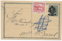 Postkarte Prag-Weinberge In Die Schweiz/Basel 1919 - Other & Unclassified