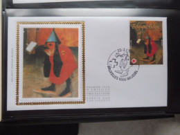 Belgique Belgie  Fdc  Soie  Fdc Z/s 2398/2399  Oblitéré Gestempelt Bruxelles Croix Rouge Rode Kruis 1991 - 1981-1990