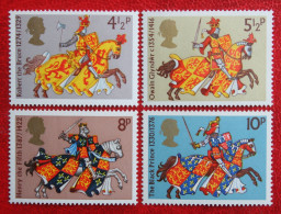 Great Britons On Caparisoned Chargers Horse (Mi 654-657) 1974 POSTFRIS MNH ** ENGLAND GRANDE-BRETAGNE GB GREAT BRITAIN - Unused Stamps