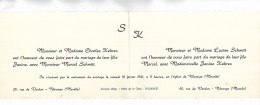 57  - Faire-part De Mariage Entre Marcel SCHMITT Et Janine KEHRES - NILVANGE  ( Moselle ) 18 Février 1961 - Wedding