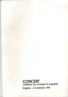 Concert Chapelle Du Collège Saint Augustin , Enghien  , 4 Novembre 1994 - Ohne Zuordnung