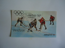 LAOS   USED   SHEET  SPORTS SARAJEVO 84 OLYMPIC GAMES - Hiver 1984: Sarajevo