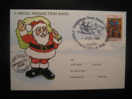 CHRISTMAS HILLS 1980 Santa Claus Antarctica AAT Antarctic Base Via Tasmanaia Antarctique Australia - Lettres & Documents