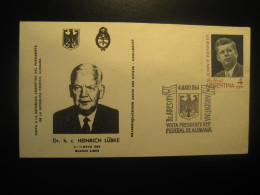 1964 Germany President Visit Heinrich Lubke Kennedy Stamp FDC Cancel Cover ARGENTINA Buenos Aires - Otros & Sin Clasificación