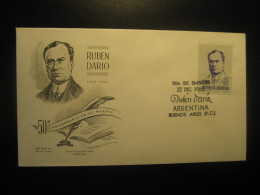 1965 Ruben Dario Literature Writer FDC Cancel Cover ARGENTINA Buenos Aires - Writers