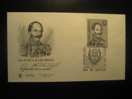 1966 General Juan G. De Las Heras Army Militar Military FDC Cancel Cover ARGENTINA Buenos Aires - Militares