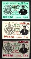 DUBAI - 1964 - KENNEDY 29 MAY (MICHEL 113b à 115b) NON DENTELÉ ** / MNH - Dubai