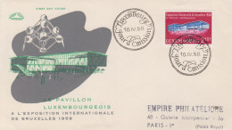 Enveloppe  FDC  1er  Jour   LUXEMBOURG     Exposition  Universelle   BRUXELLES   1958 - 1958 – Brüssel (Belgien)