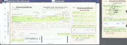 2 Tickets (Boarding Pass + Baggage Check) Pour Un Vol D'American Airlines (de Chicago à Brussels, 1994) - Welt