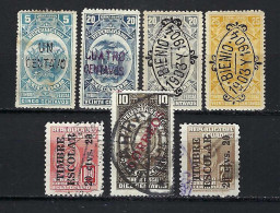 EQUATEUR  Fiscaux-Postaux Ca.1904-1920: Lot D' Obl. - Ecuador