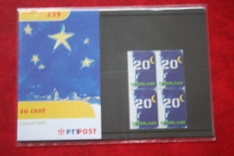 2 Januari 2001 20 Cent PZM 239 Postzegelmapje Presentation Pack POSTFRIS MNH ** NEDERLAND NIEDERLANDE NETHERLANDS - Nuovi