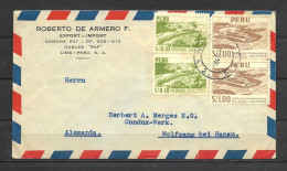 Peru Cover , Archaeology , Port , Sent To Germany - Peru