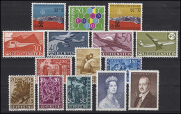 389-403 Liechtenstein Jahrgang 1960 Komplett, Postfrisch - Unused Stamps