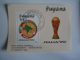 GUYANA USED  SHEET   WORLD CUP ITALIA 90 - 1990 – Italie
