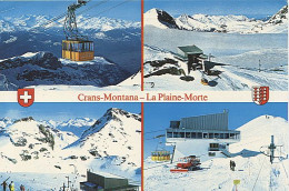 X114624 VALAIS SIERRE MONTANA CRANS MONTANA TELEPHERIQUE ET PANORAMA ALPES VALAISANNES VUE GENERALE GLACIER PLAINE MORTE - Crans-Montana