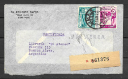 Peru Registered Cover 1942 Sent To Argentina - Peru