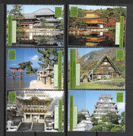 2001 - 350 à 355**MNH - Patrimoine Mondial Japon - Unused Stamps