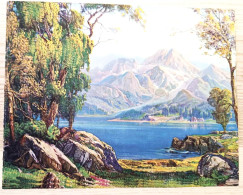 Reproduction De Tableau Sur Papier Cartonné  - Dim:18/24cm - Paysage Lac Et Montagne - Autres & Non Classés