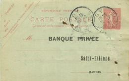 ENTIERS POSTAUX - N° 129 CPI - GY - HTE SAONE - 1908 - BANQUE PRIVEE  SAINT ETIENNE - AVIS D'ENCAISSEMENT - Cartoline Postali Ristampe (ante 1955)