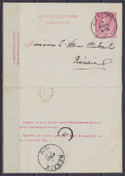 EP Carte-lettre 10c (N°46) Càd CELLES /2 AOUT 1892 Pour RENAIX (au Dos: Càd Arrivée RENAIX) - Carte-Lettere