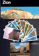 Zion National Park (Urah, USA) Dépliant + 12 Petites CP (format : 8,5 X 6,3 Cm) - Tourism Brochures