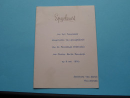 SPIJSKAART > Plechtige Professie Van Zuster Maria Bernarda / Dochters Van Maria Willebroek > 1964 (zie Scans) ! - Menu