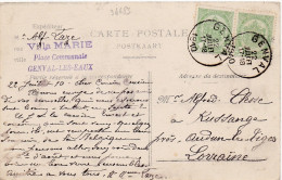 36683# CARTE POSTALE ETABLISSEMENT DES EAUX VILLA MARIE PLACE COMMUNALE Obl GENVAL 1910 RUSSANGE AUDUN LE TICHE MOSELLE - 1893-1907 Coat Of Arms