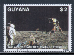 Guyana 1989 Mi# 2487 Used - Short Set - Astronaut On Moon / Space - South America