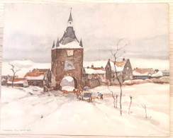 Reproduction De Tableau Sur Papier Cartonné  - Dim:31/25cm - Vianen Bij Winter - Altri & Non Classificati