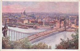 HONGRIE - Budapest - Erzsébethid - Elisabethbrucke - Vue Sur La Ville - Pont - Colorisé - Carte Postale Ancienne - Ungarn