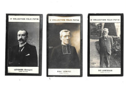 CN11 - CHROMOS FELIX POTIN 2ème COLLECTION - ABBE LEMIRE - GEORGES LEYGUES - DE LANESSAN - Félix Potin