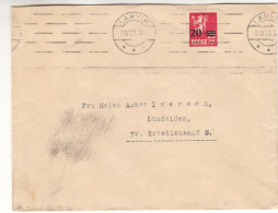 Norvège - Lettre De 1929 - Oblit Larvik - Exp Vers Kristiansand - - Lettres & Documents