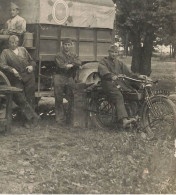 Moto Ancienne De Marque Modèle Type ? * Carte Photo * Motos Motocyclette Transport * Régiment Militaire - Moto