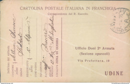 T134 Cartolina In Franchigia Ufficio Doni 2 Armata Udine 1916 - Franchise