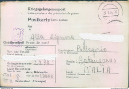 Pr50 Pallagorio  Prigioniero Di Guerra In Germania Scrive Alla Sua Famiglia 1944 - Portofreiheit