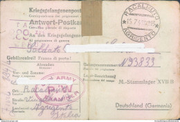 Pr55 Racalmuto- Prigioniero Di Guerra In Germania  Scrive Alla Sua Famiglia 1941 - Zonder Portkosten