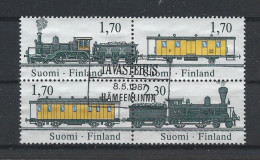 Finland 1987 Railways 125th Anniv. 4-block Y.T. 981/984 (0) - Gebruikt