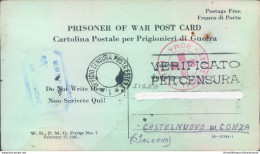 Pr153 Castelnuovo Di Conza Prigioniero Di Guerra Negli Stati Uniti 1943 - Franchigia